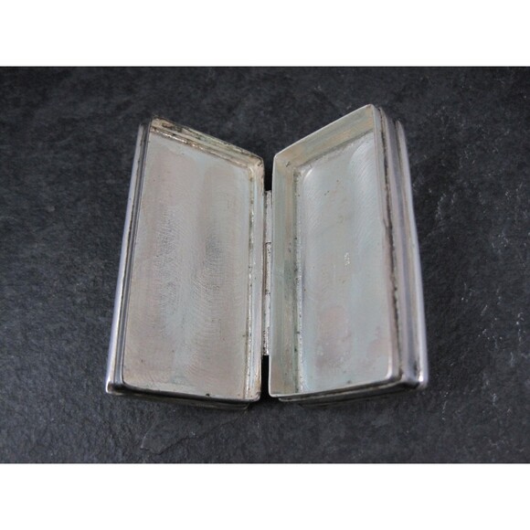 Vintage English Sterling Enamel Pill Box Art Nouveau - Picture 10 of 10